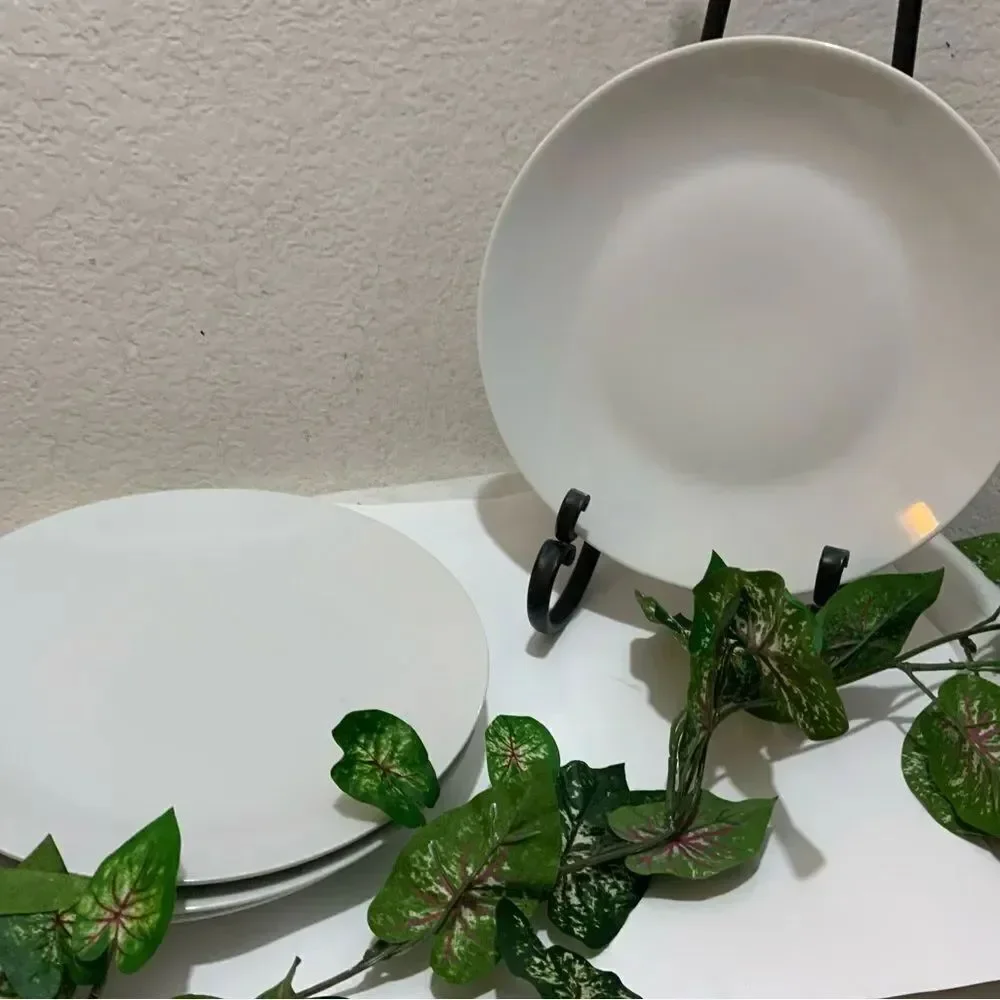 Denmark Tools For Cooks Set Of 4 White Porcelain Dinner Plates 10 3/4